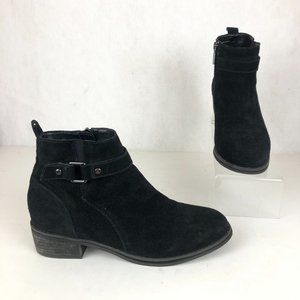 Blondo Women's 9M Liam Black Waterproof Leather Side Zip Ankle Booties Boots